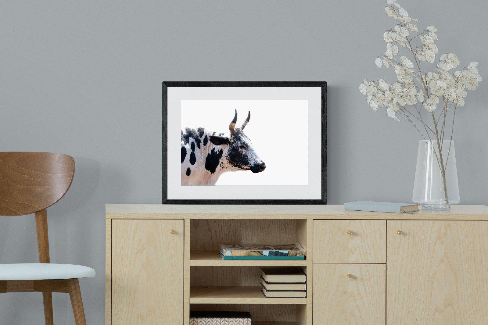 Strong Nguni-Wall_Art-60 x 45cm-Framed Print-Black-Pixalot