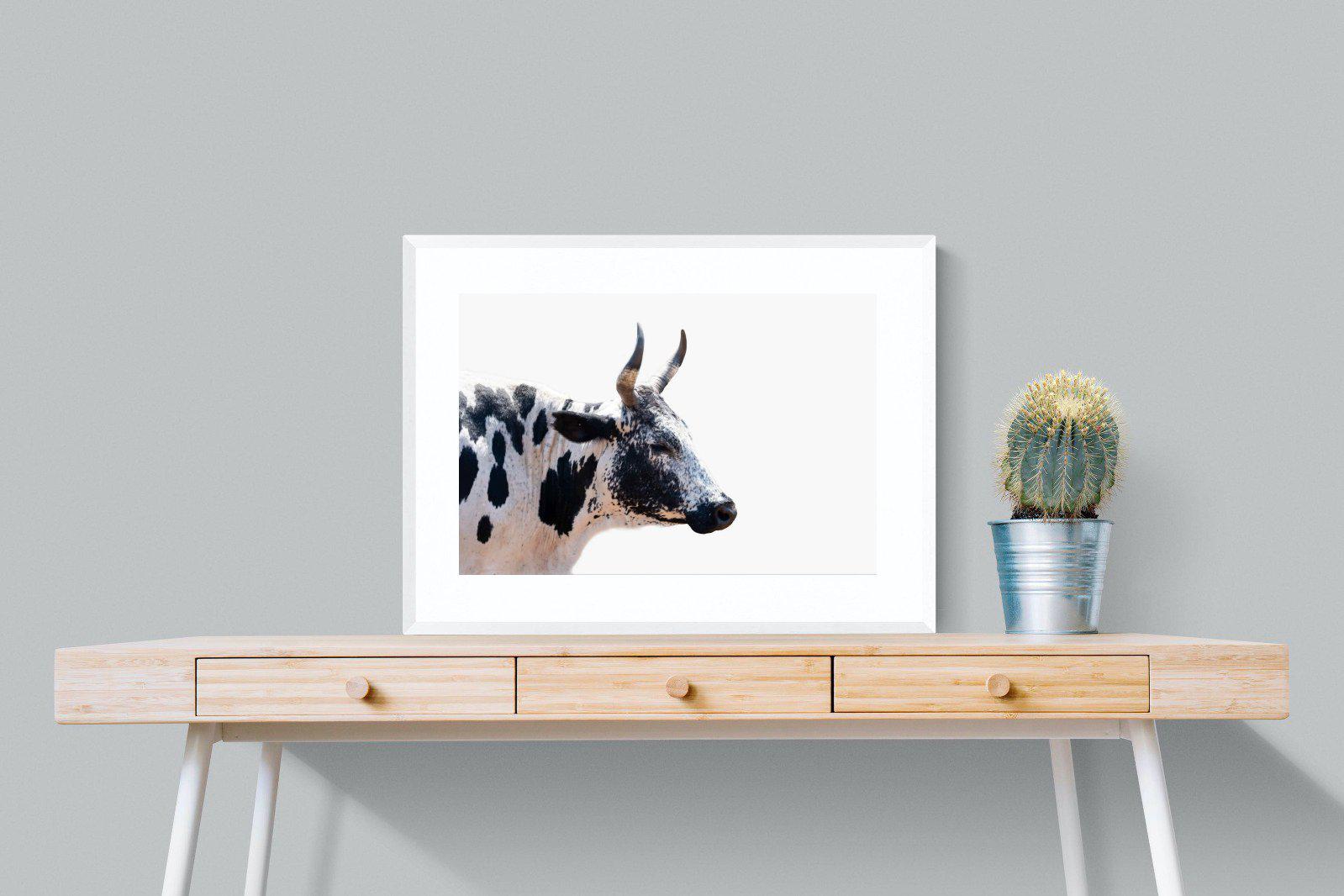 Strong Nguni-Wall_Art-80 x 60cm-Framed Print-White-Pixalot