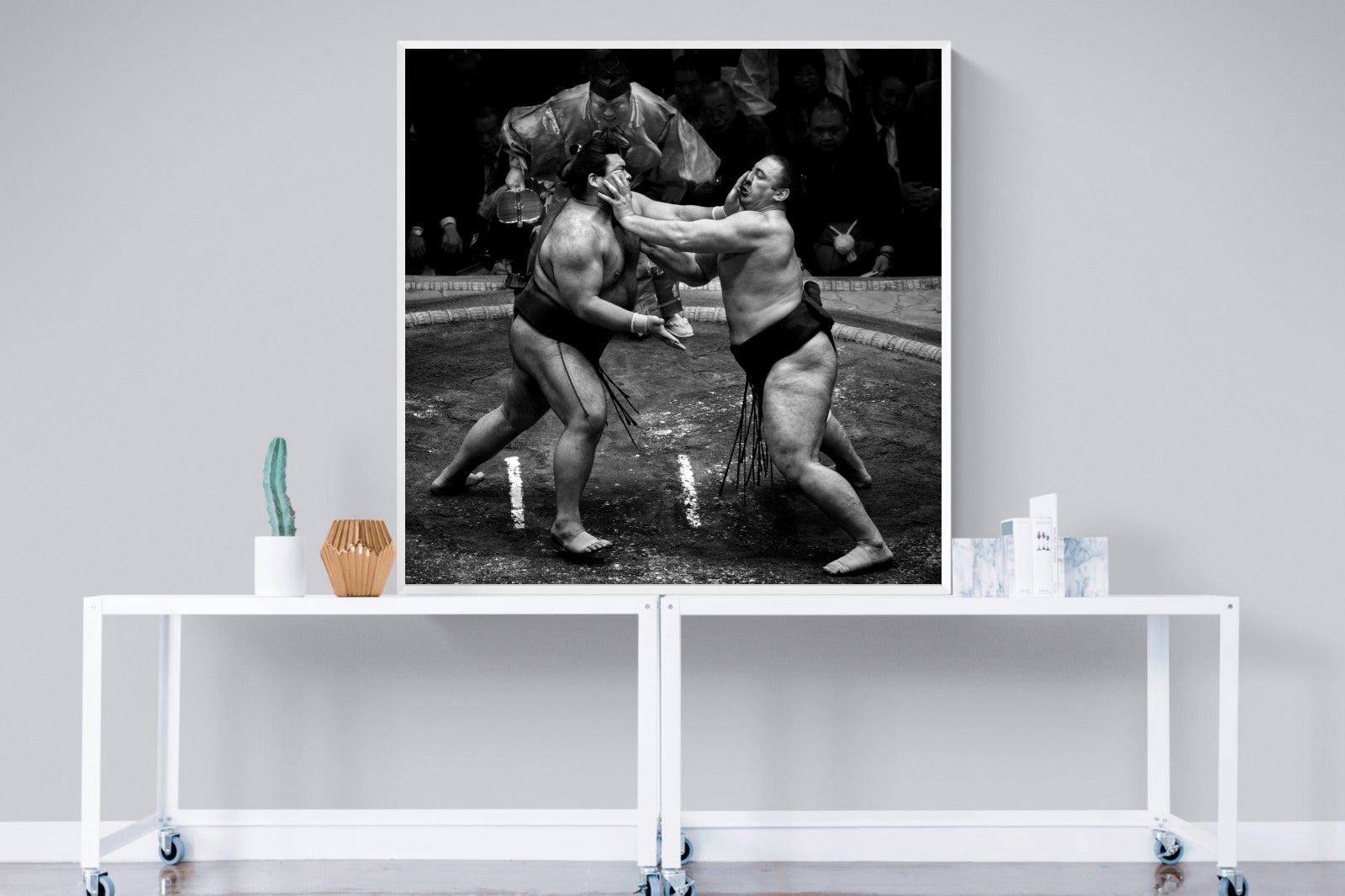 Sumo-Wall_Art-120 x 120cm-Mounted Canvas-White-Pixalot