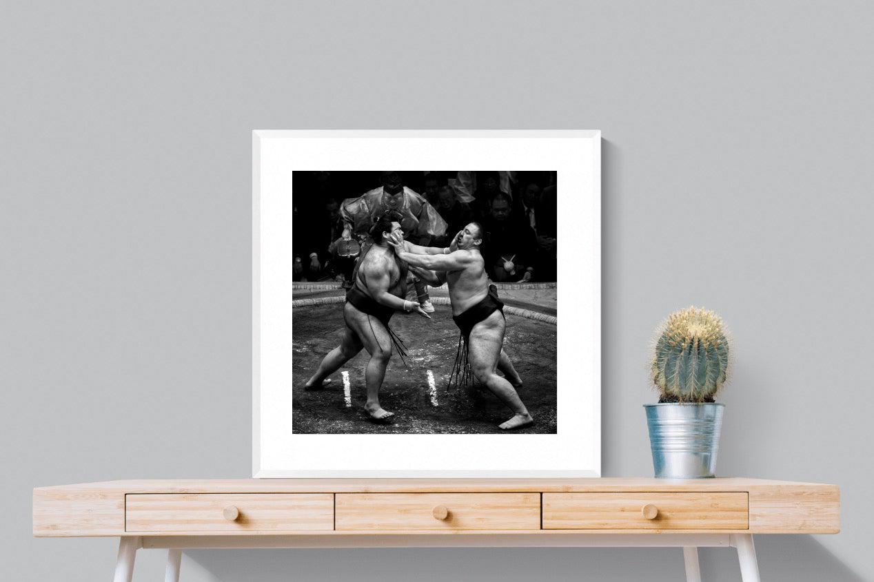 Sumo-Wall_Art-80 x 80cm-Framed Print-White-Pixalot