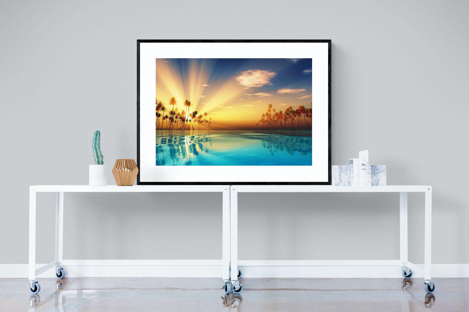 Sun Rays-Wall_Art-120 x 90cm-Framed Print-Black-Pixalot