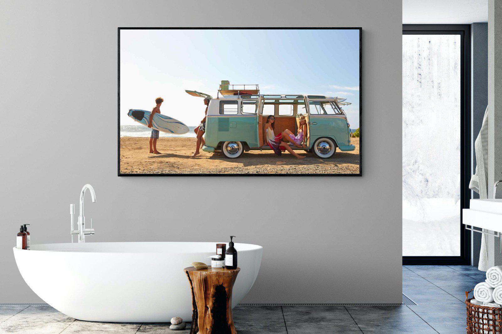 Surf Crew-Wall_Art-180 x 110cm-Mounted Canvas-Black-Pixalot