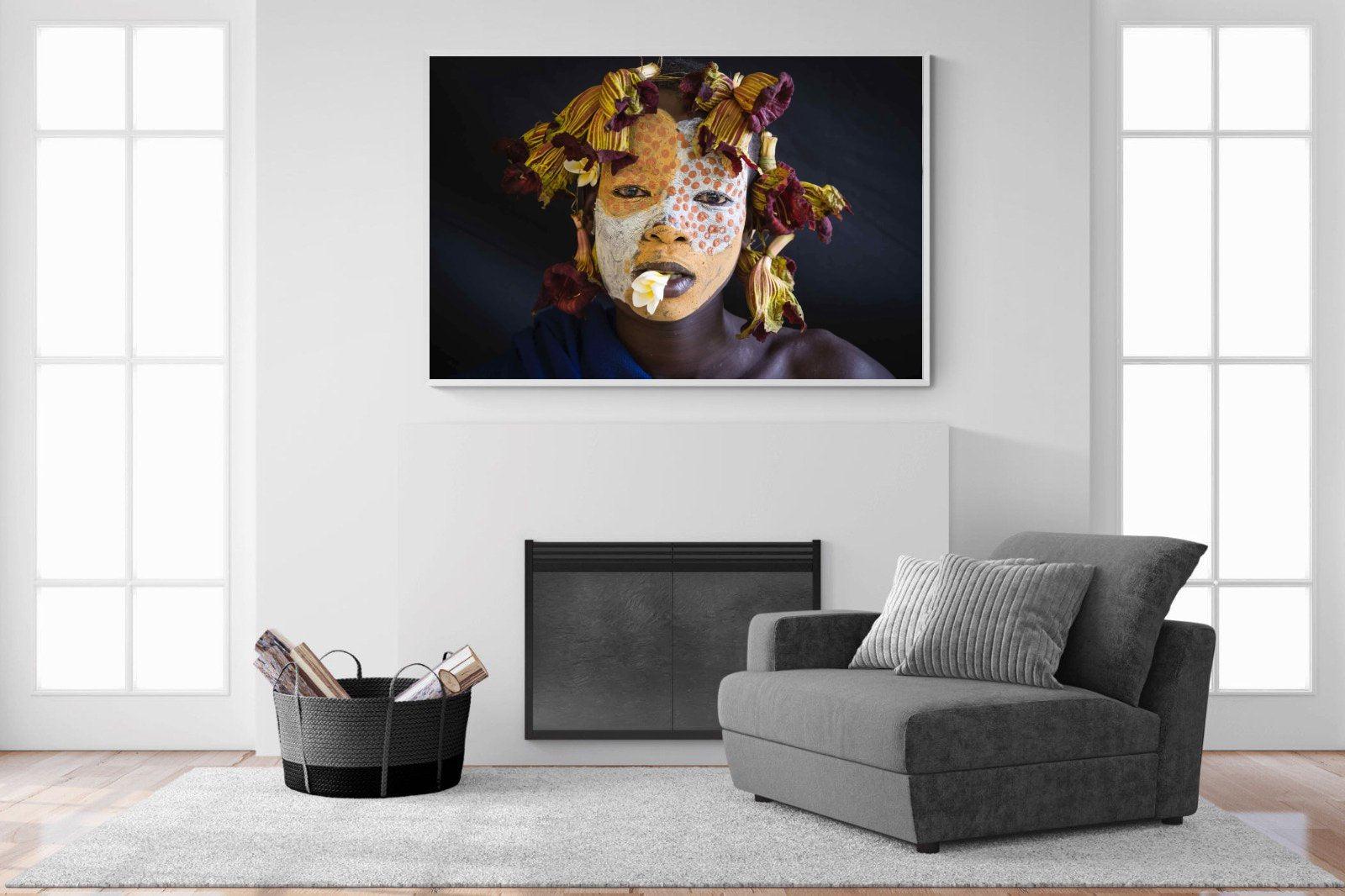 Suri Yellow-Wall_Art-150 x 100cm-Mounted Canvas-White-Pixalot