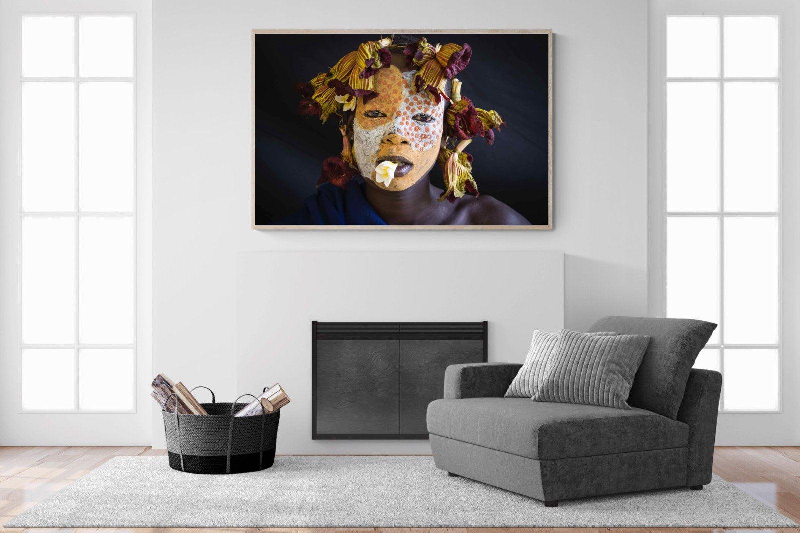 Suri Yellow-Wall_Art-150 x 100cm-Mounted Canvas-Wood-Pixalot