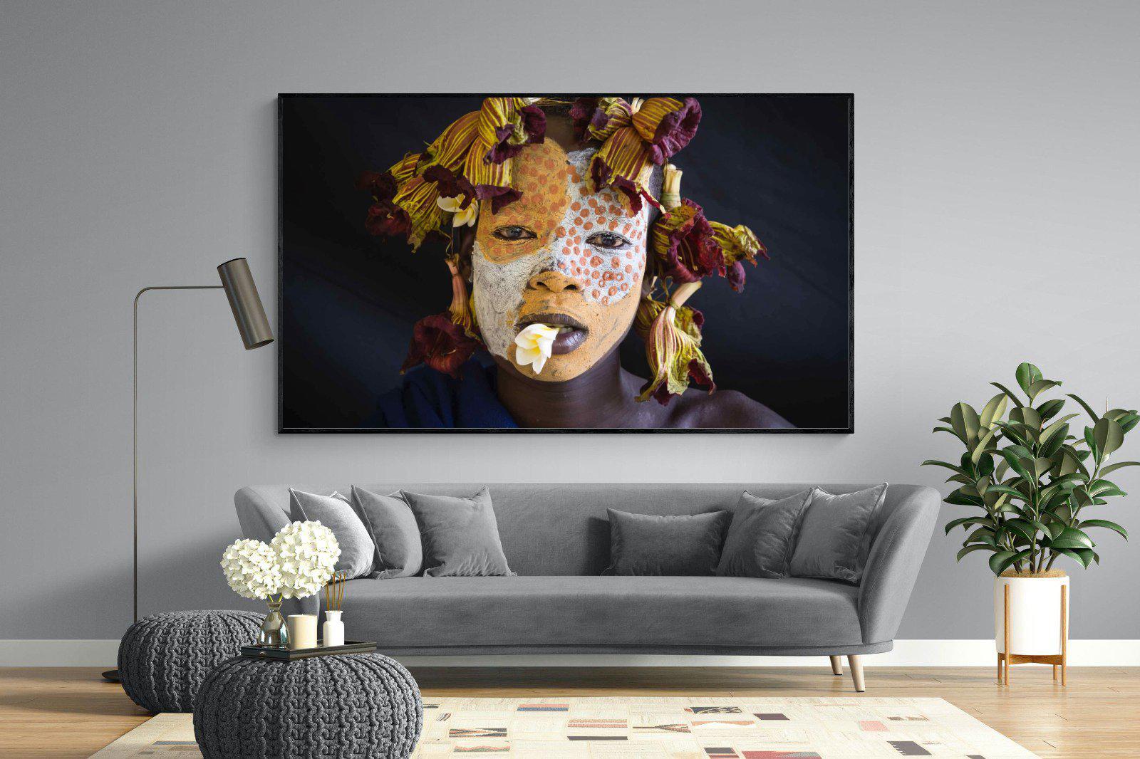 Suri Yellow-Wall_Art-220 x 130cm-Mounted Canvas-Black-Pixalot