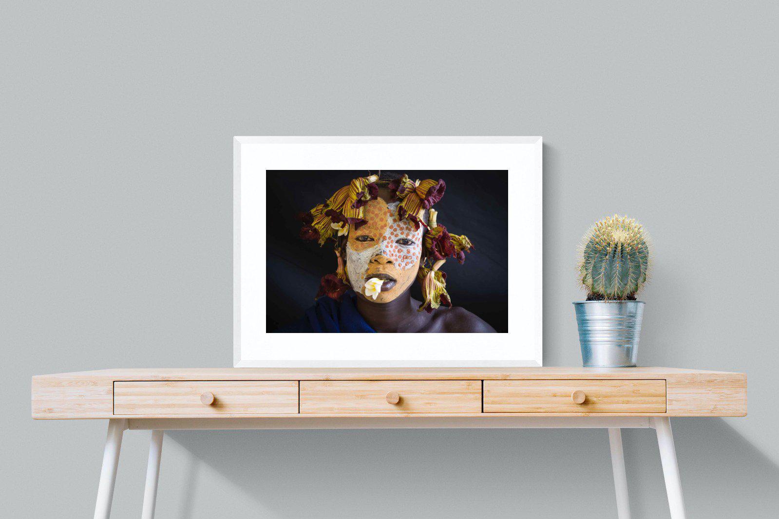 Suri Yellow-Wall_Art-80 x 60cm-Framed Print-White-Pixalot