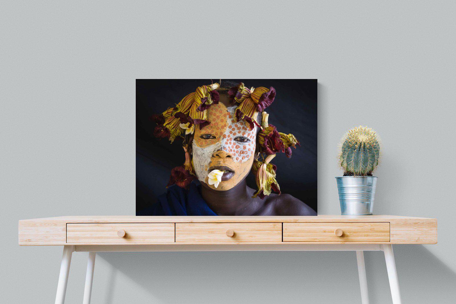 Suri Yellow-Wall_Art-80 x 60cm-Mounted Canvas-No Frame-Pixalot