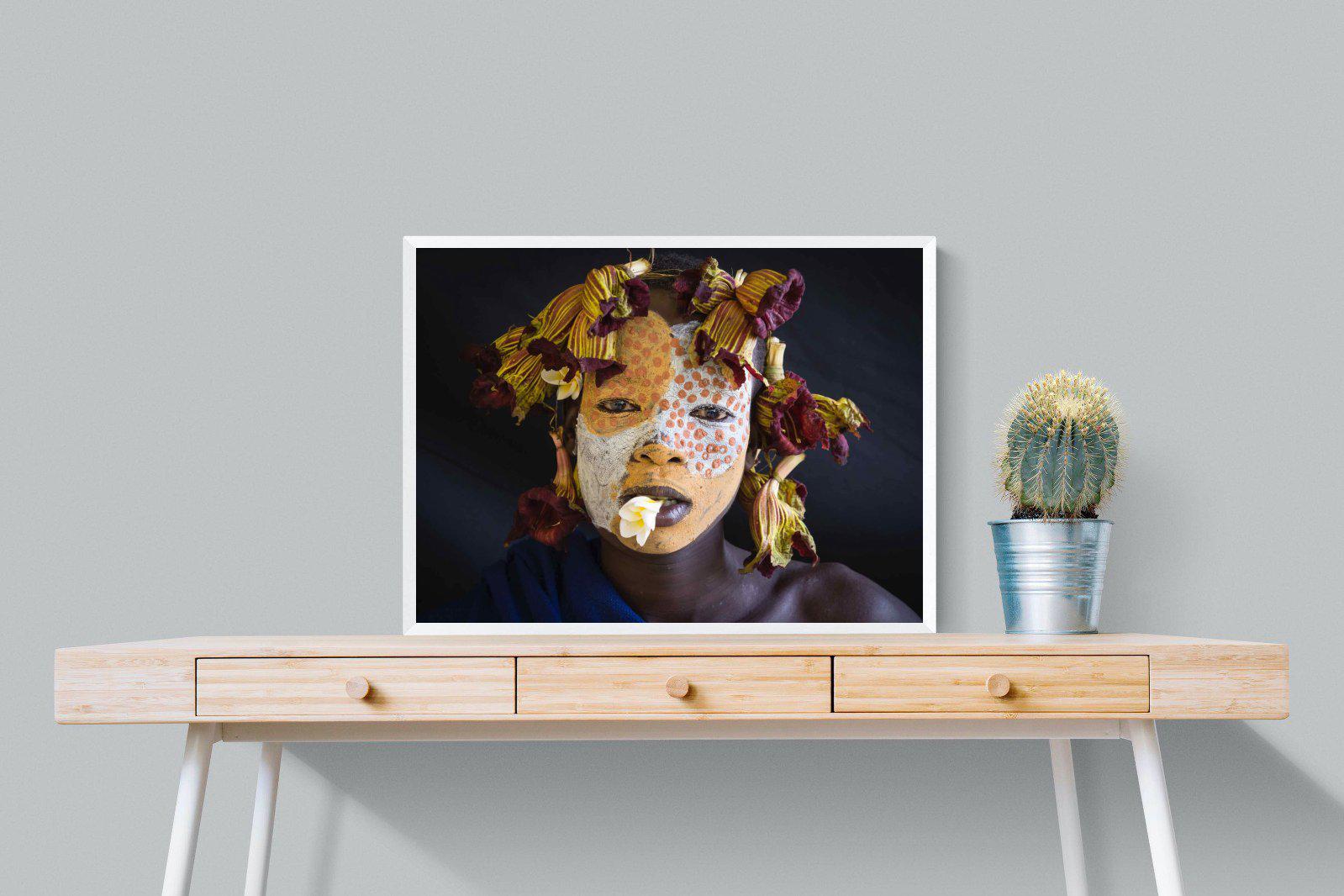 Suri Yellow-Wall_Art-80 x 60cm-Mounted Canvas-White-Pixalot