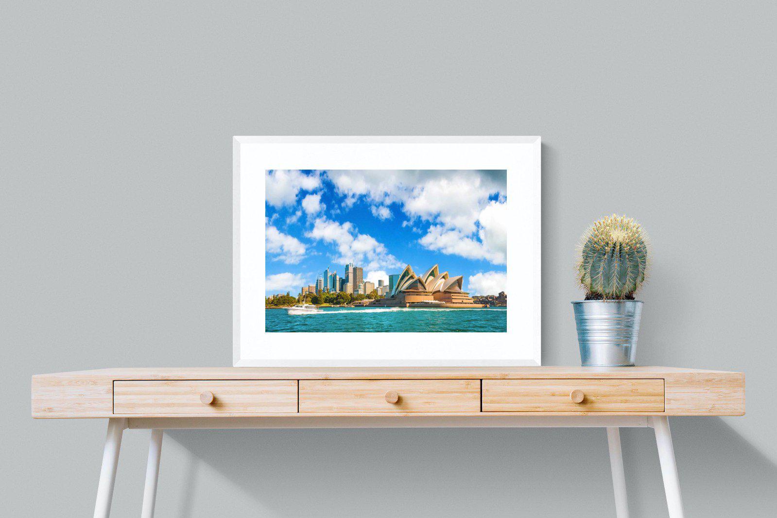 Sydney Opera House-Wall_Art-80 x 60cm-Framed Print-White-Pixalot