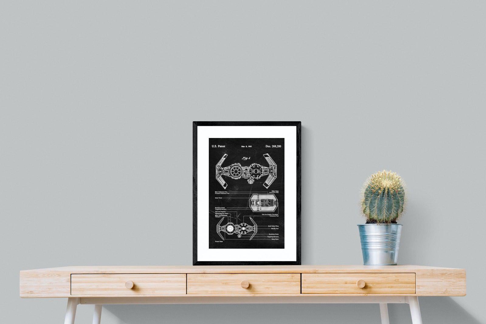 TIE Bomber Blueprint-Wall_Art-45 x 60cm-Framed Print-Black-Pixalot