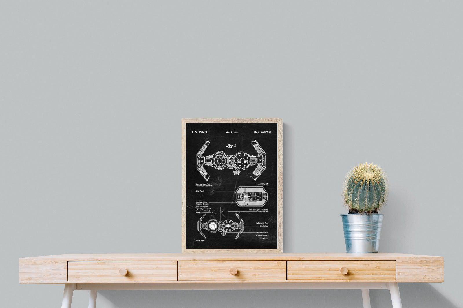 TIE Bomber Blueprint-Wall_Art-45 x 60cm-Mounted Canvas-Wood-Pixalot