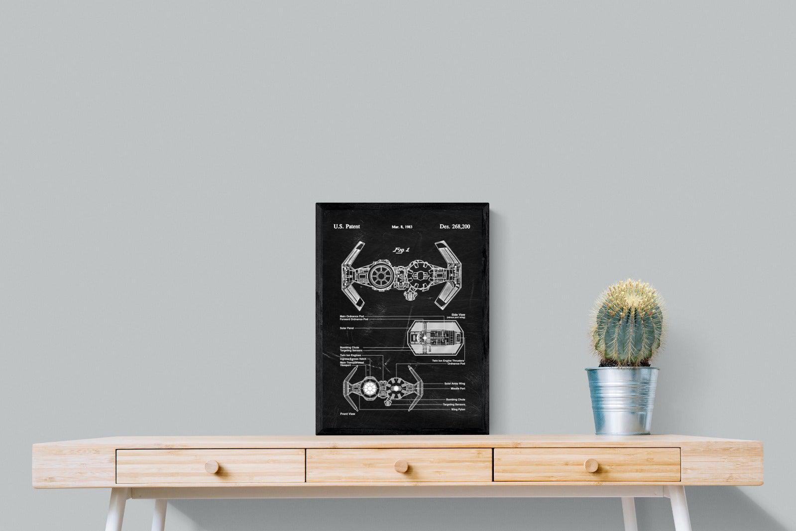 TIE Bomber Blueprint-Wall_Art-45 x 60cm-Mounted Canvas-Black-Pixalot