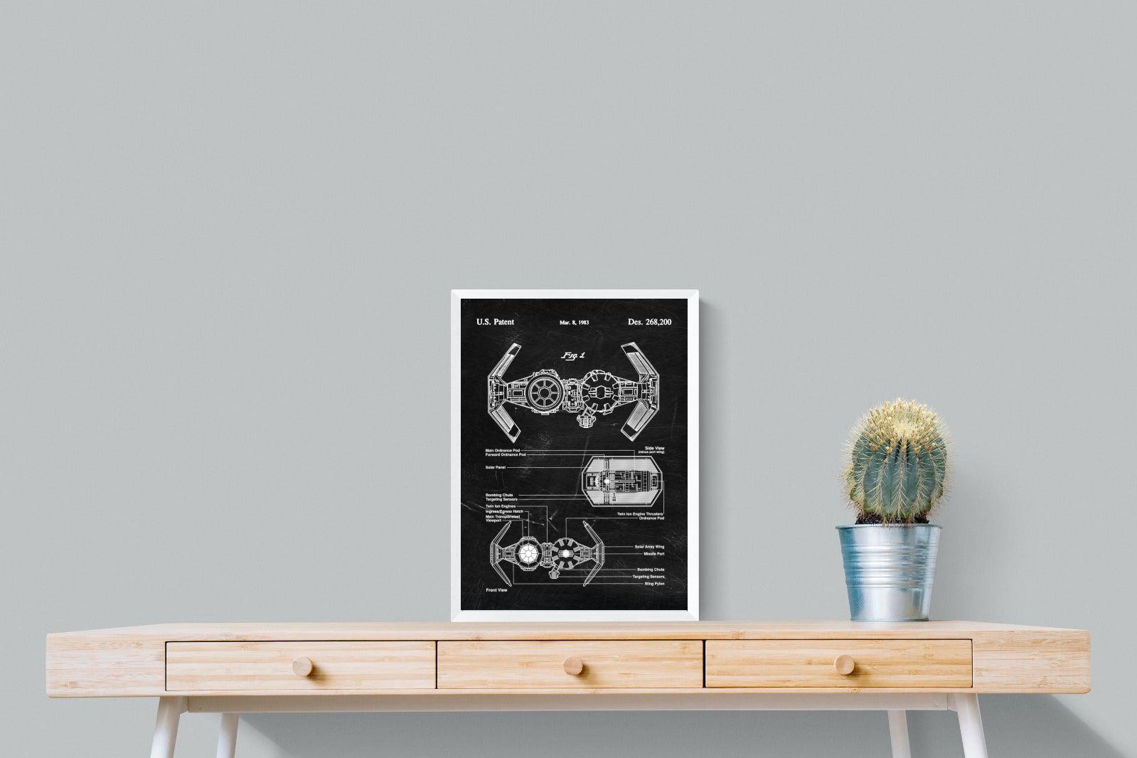 TIE Bomber Blueprint-Wall_Art-45 x 60cm-Mounted Canvas-White-Pixalot