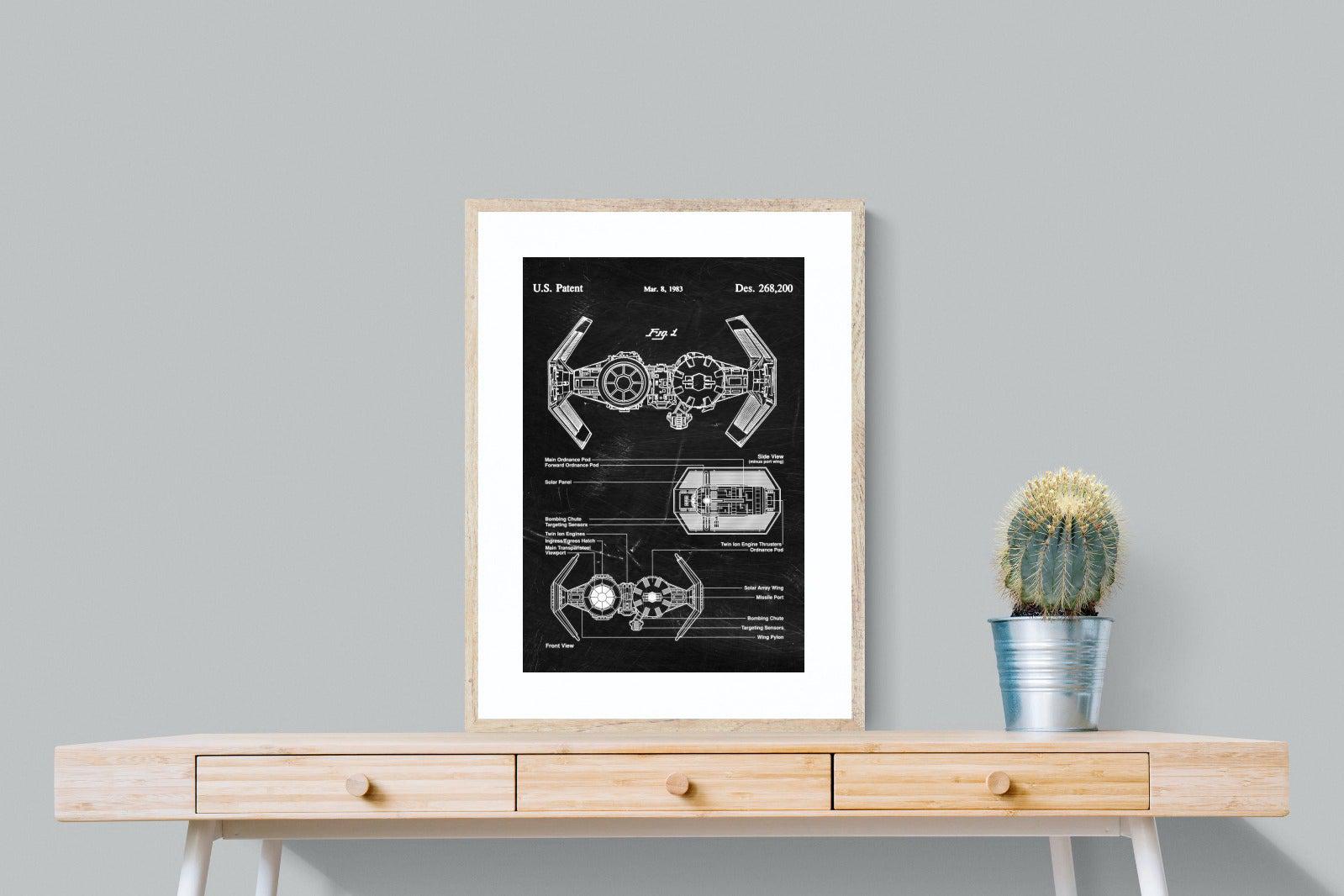 TIE Bomber Blueprint-Wall_Art-60 x 80cm-Framed Print-Wood-Pixalot