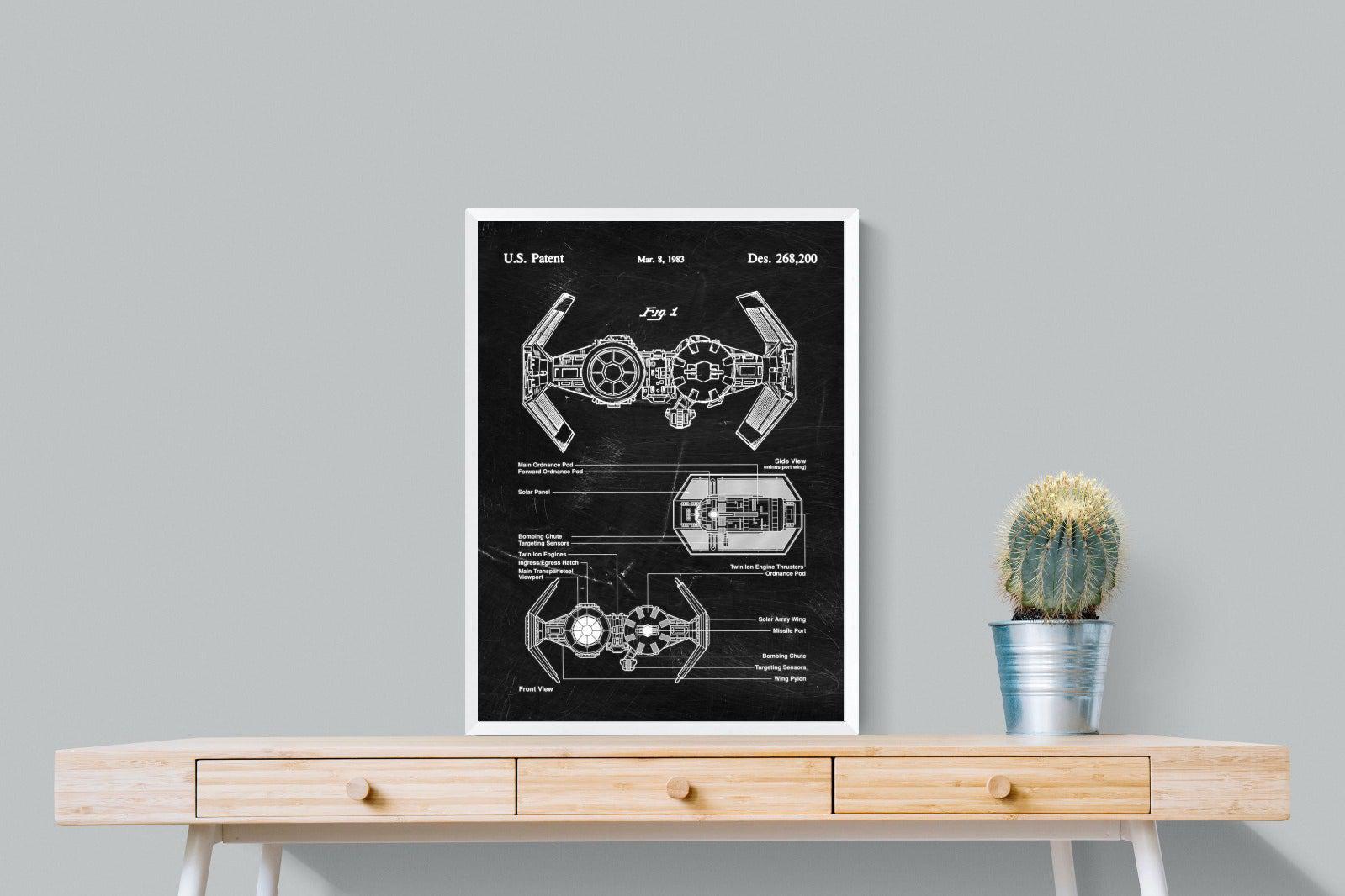 TIE Bomber Blueprint-Wall_Art-60 x 80cm-Mounted Canvas-White-Pixalot