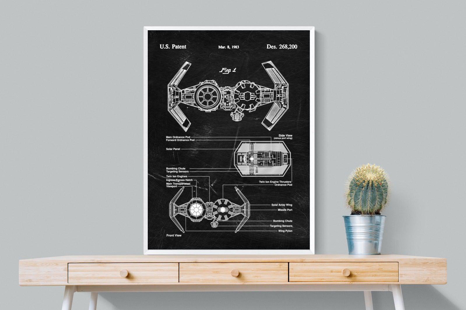 TIE Bomber Blueprint-Wall_Art-75 x 100cm-Mounted Canvas-White-Pixalot