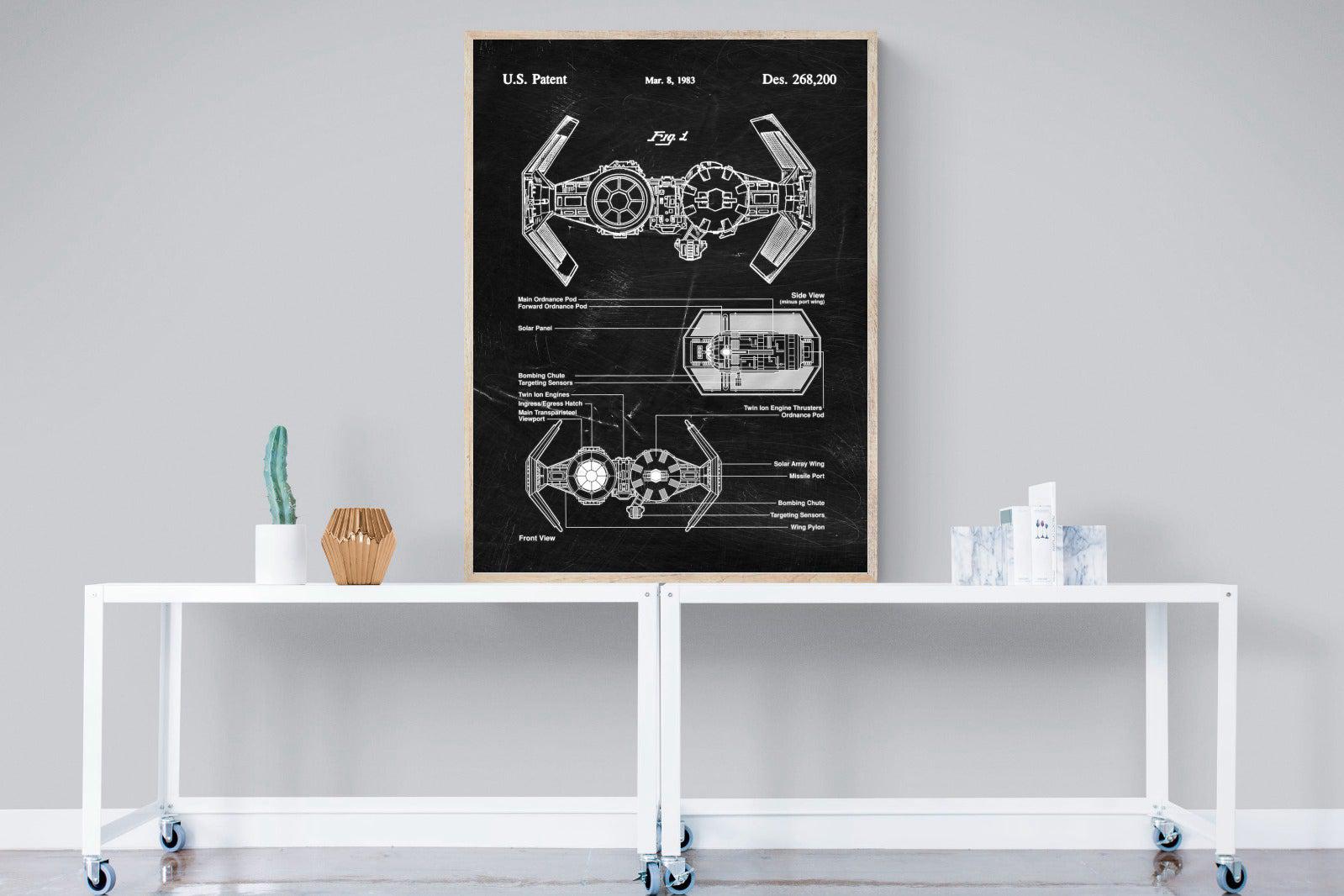 TIE Bomber Blueprint-Wall_Art-90 x 120cm-Mounted Canvas-Wood-Pixalot