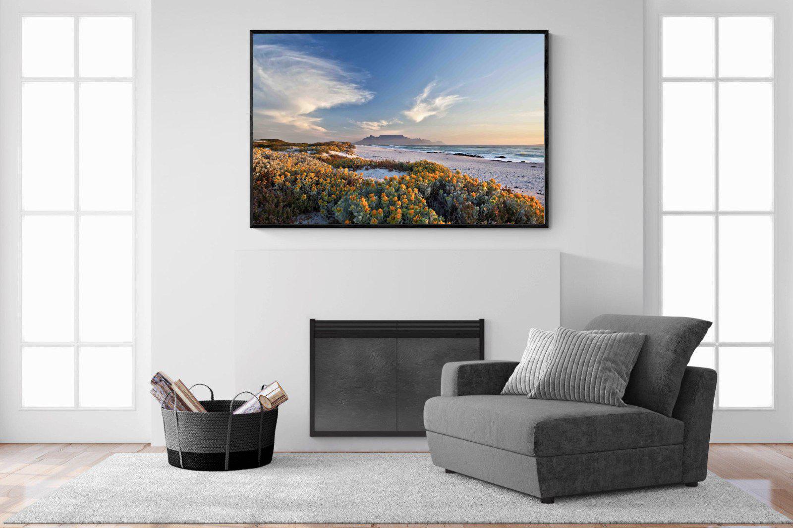 Table Mountain-Wall_Art-150 x 100cm-Mounted Canvas-Black-Pixalot