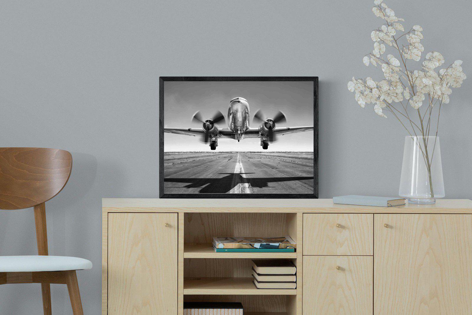 Takeoff-Wall_Art-60 x 45cm-Mounted Canvas-Black-Pixalot