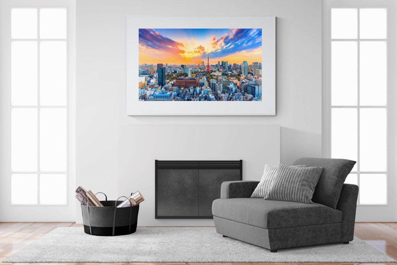 Tokyo-Wall_Art-150 x 100cm-Framed Print-White-Pixalot