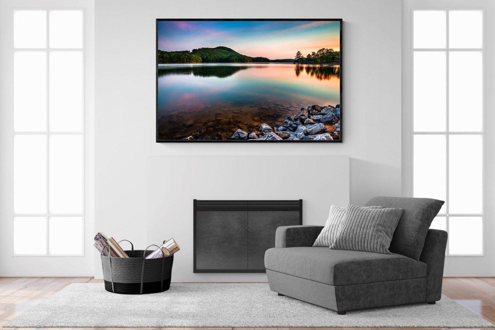 Tranquil-Wall_Art-150 x 100cm-Mounted Canvas-Black-Pixalot