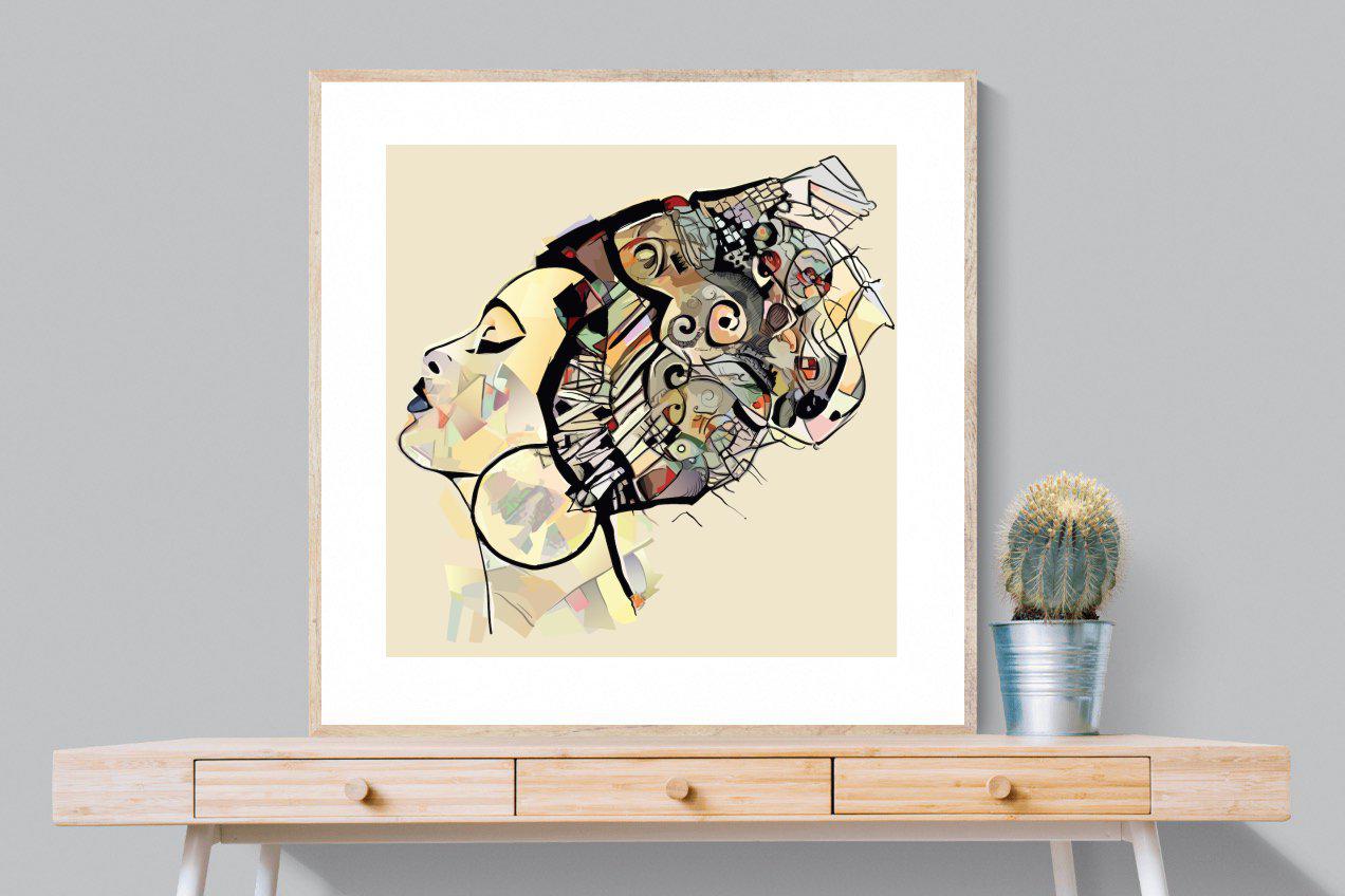 Tribal Art-Wall_Art-100 x 100cm-Framed Print-Wood-Pixalot