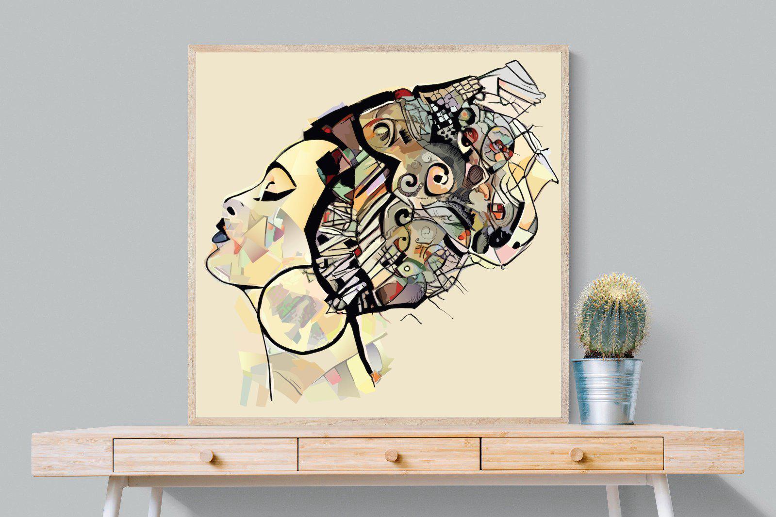 Tribal Art-Wall_Art-100 x 100cm-Mounted Canvas-Wood-Pixalot