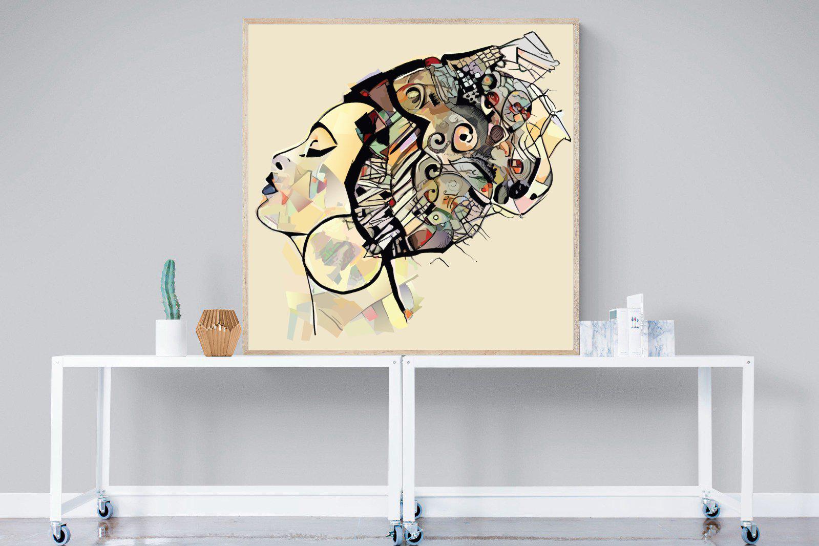 Tribal Art-Wall_Art-120 x 120cm-Mounted Canvas-Wood-Pixalot