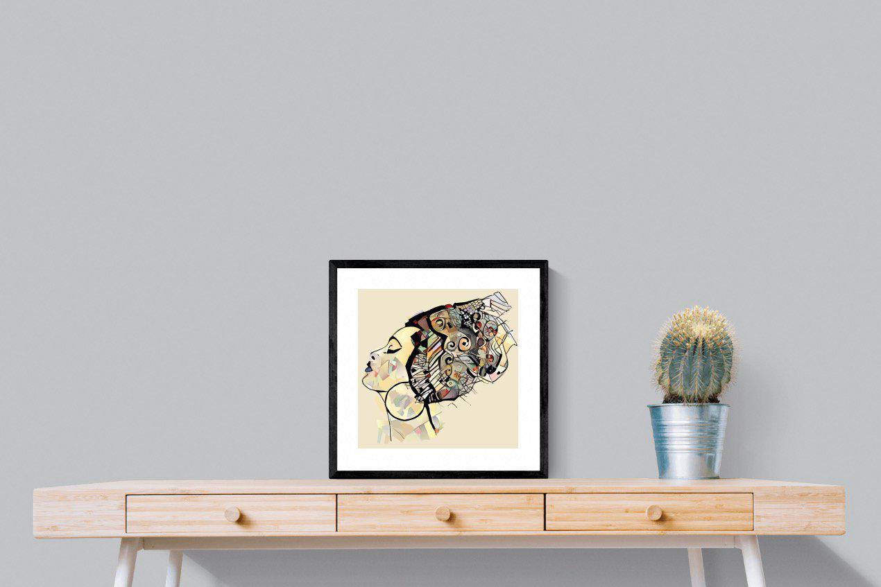 Tribal Art-Wall_Art-50 x 50cm-Framed Print-Black-Pixalot