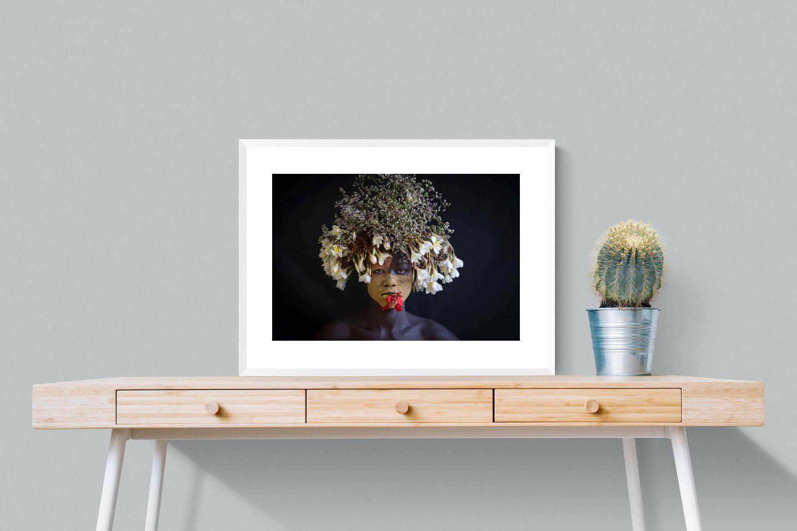 Tribal Child-Wall_Art-80 x 60cm-Framed Print-White-Pixalot