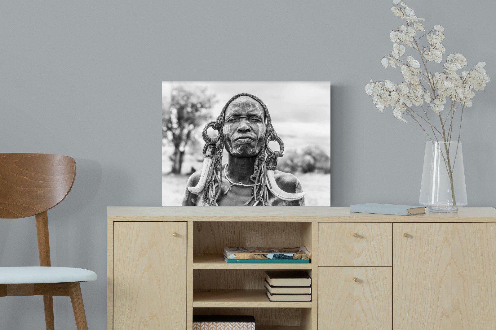 Tribesman-Wall_Art-60 x 45cm-Mounted Canvas-No Frame-Pixalot