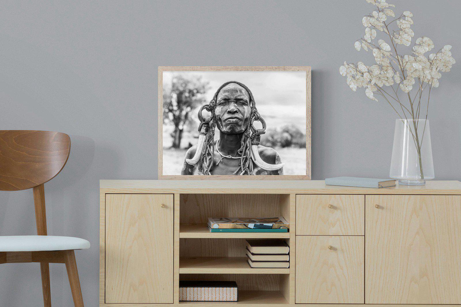 Tribesman-Wall_Art-60 x 45cm-Mounted Canvas-Wood-Pixalot