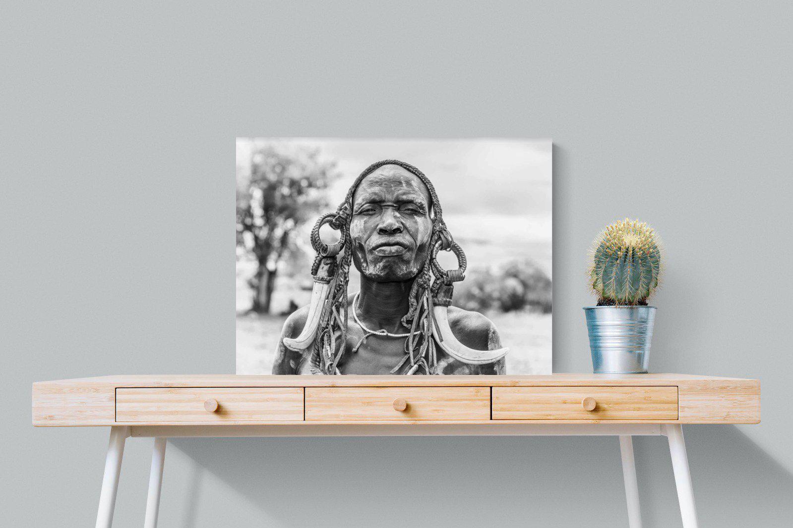 Tribesman-Wall_Art-80 x 60cm-Mounted Canvas-No Frame-Pixalot