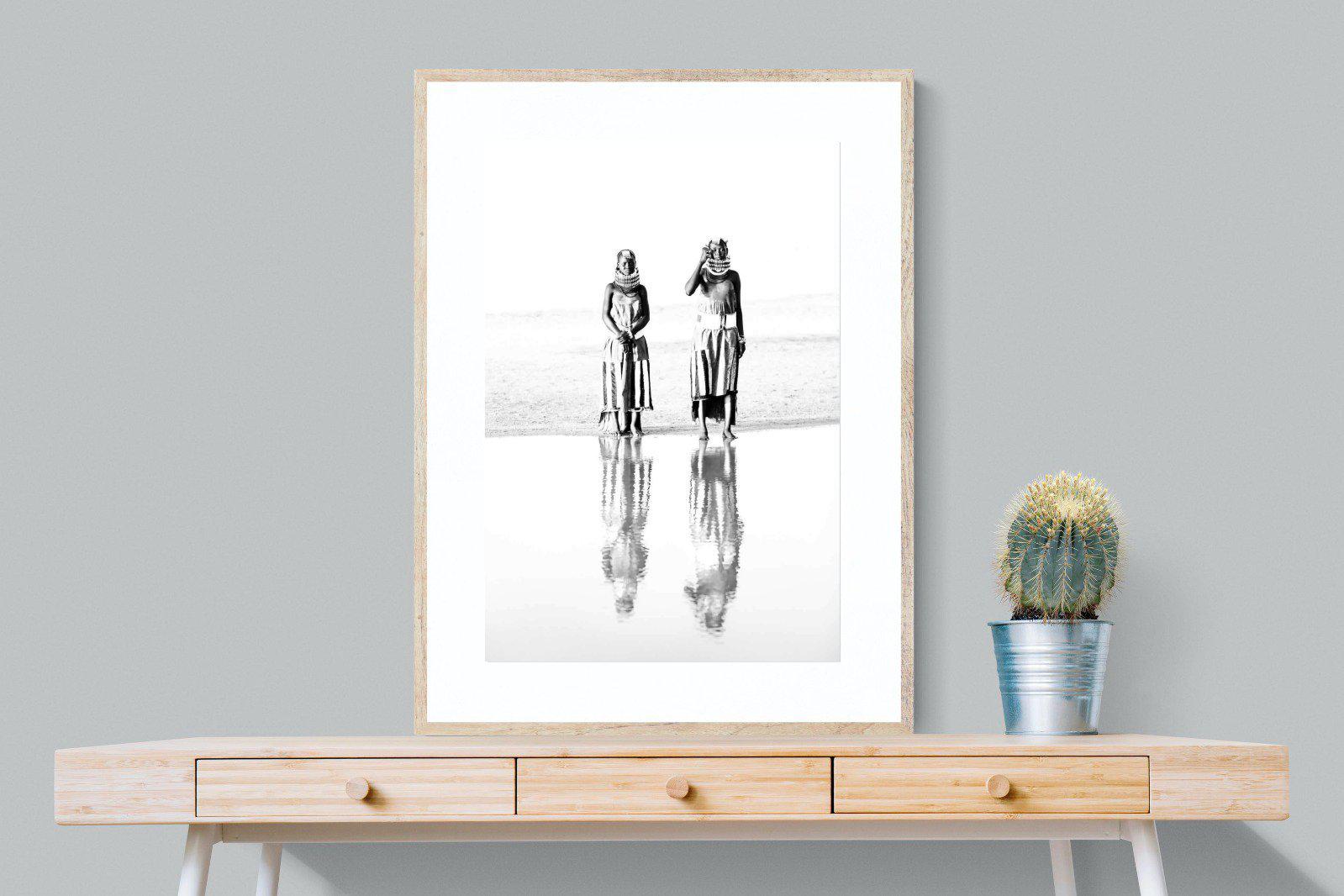 Turkana Tribespeople-Wall_Art-75 x 100cm-Framed Print-Wood-Pixalot