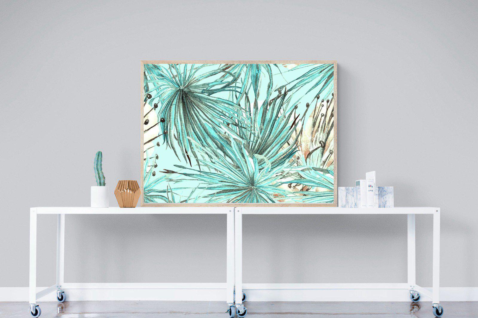 Turquoise Watercolour-Wall_Art-120 x 90cm-Mounted Canvas-Wood-Pixalot