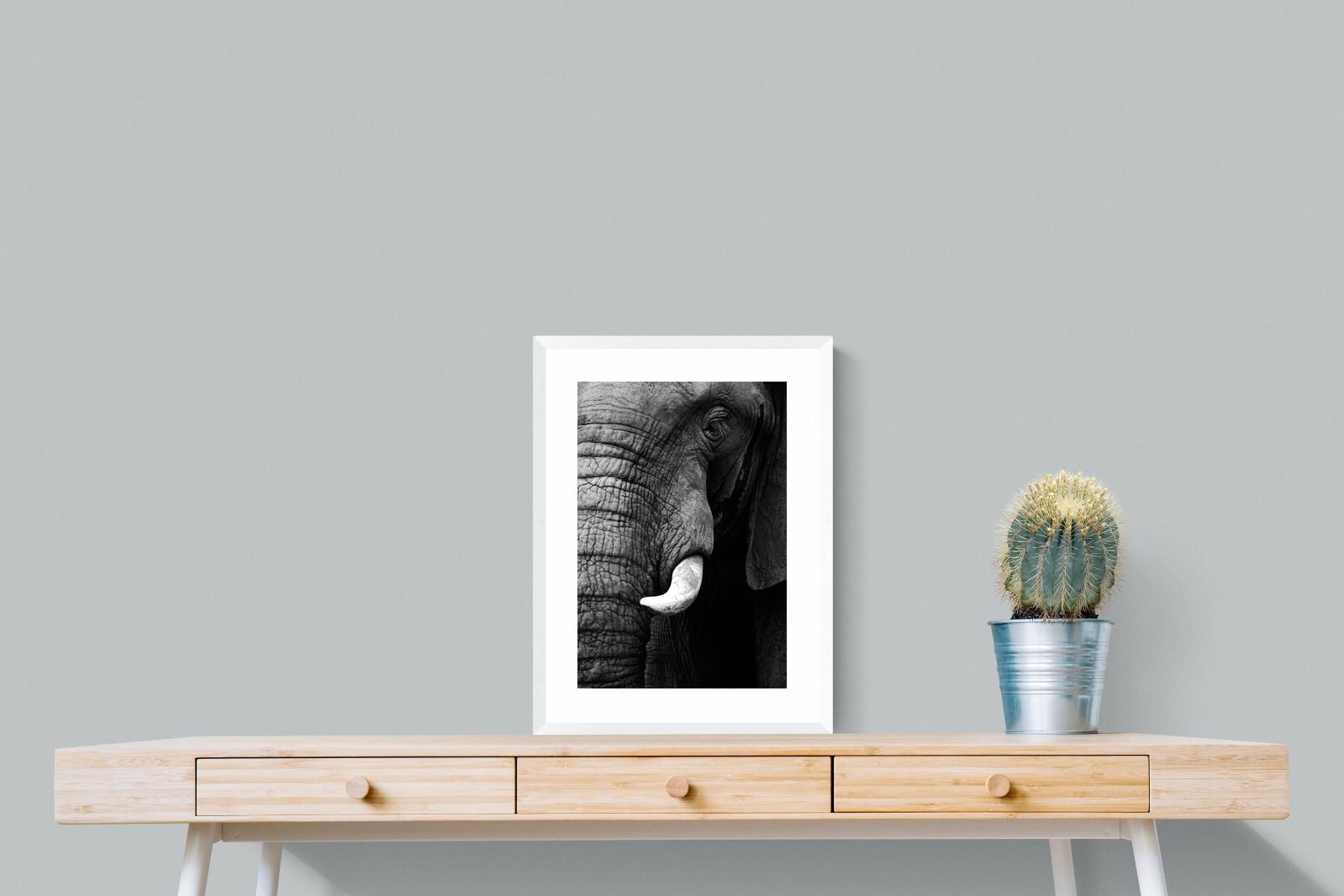 Tusker-Wall_Art-45 x 60cm-Framed Print-White-Pixalot