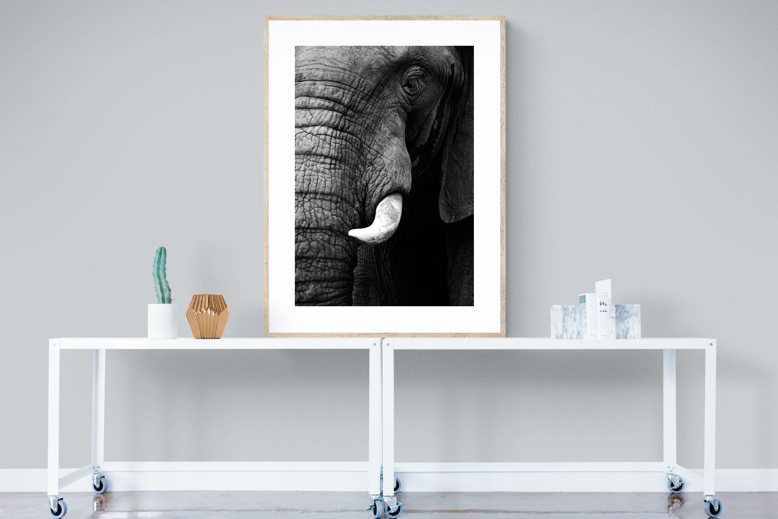 Tusker-Wall_Art-90 x 120cm-Framed Print-Wood-Pixalot