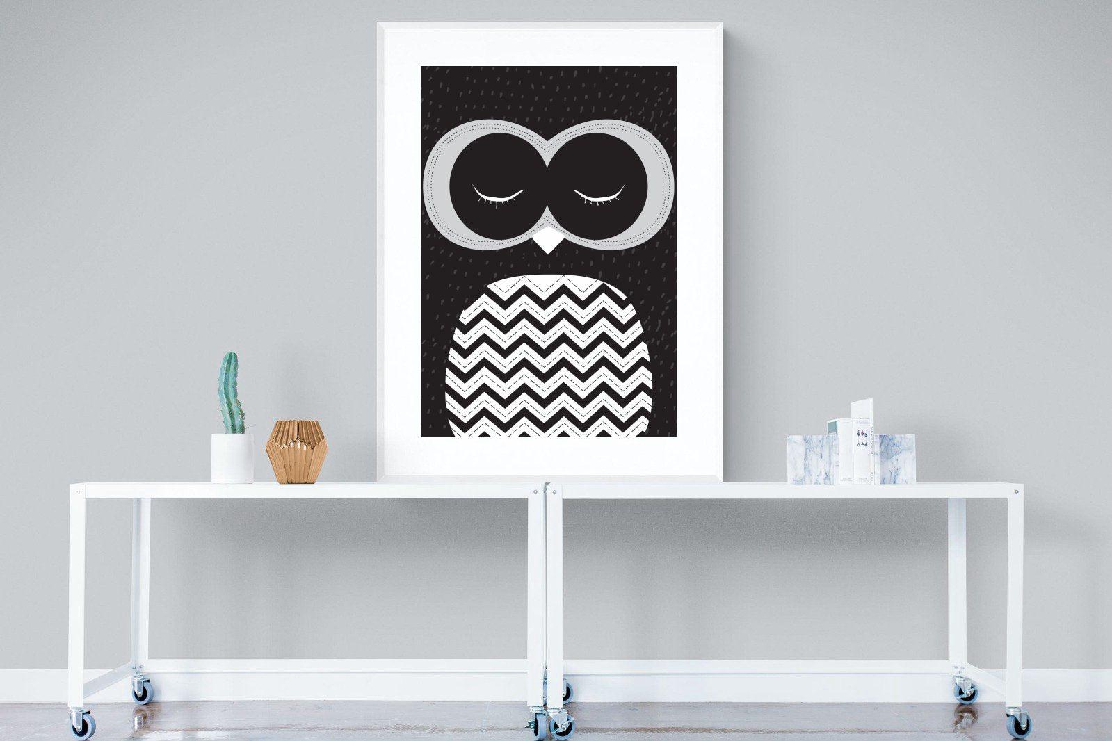 Twit-Twoo-Wall_Art-90 x 120cm-Framed Print-White-Pixalot