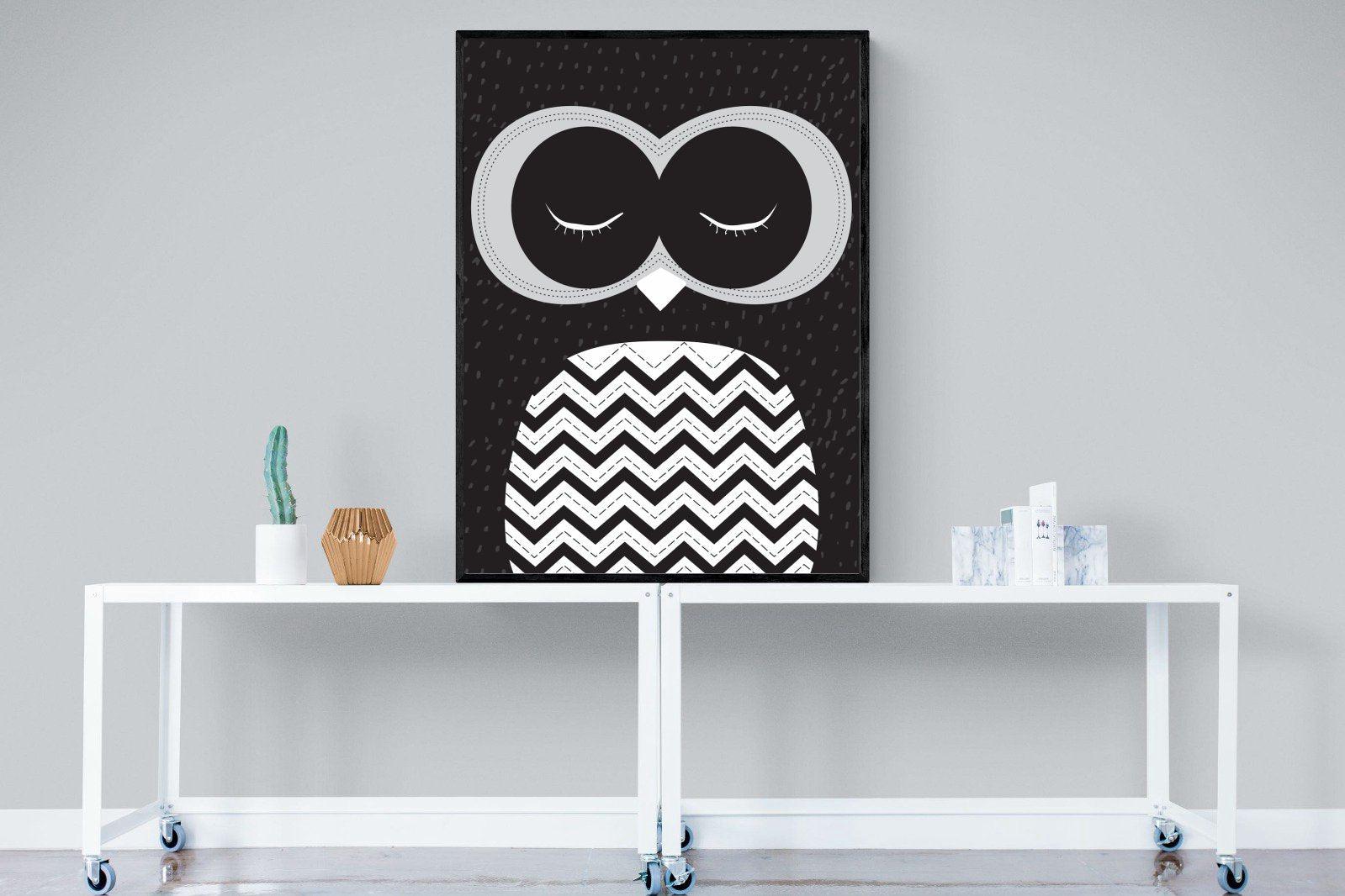 Twit-Twoo-Wall_Art-90 x 120cm-Mounted Canvas-Black-Pixalot