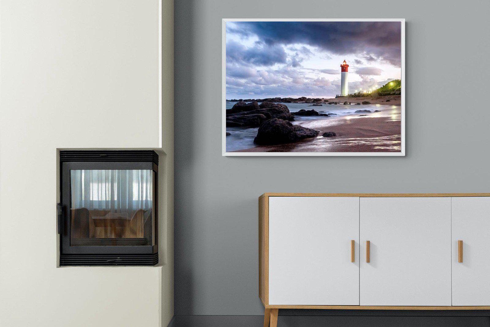 Umhlanga Lighthouse-Wall_Art-100 x 75cm-Mounted Canvas-White-Pixalot