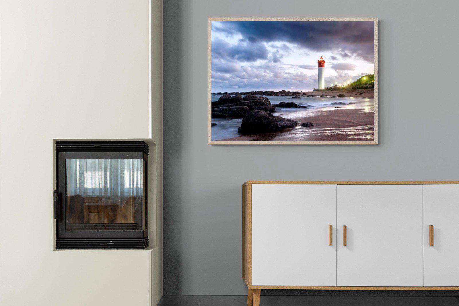 Umhlanga Lighthouse-Wall_Art-100 x 75cm-Mounted Canvas-Wood-Pixalot