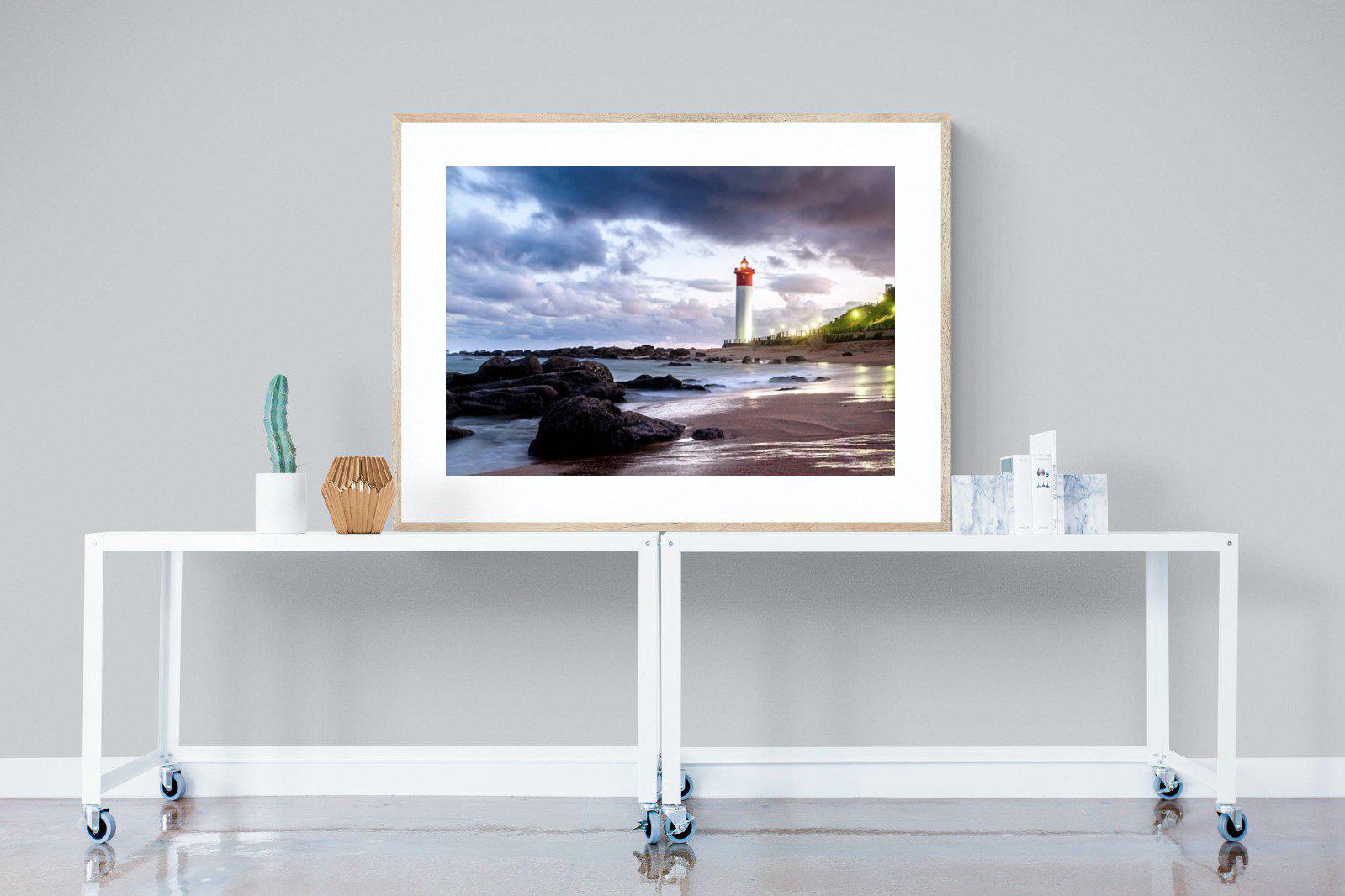 Umhlanga Lighthouse-Wall_Art-120 x 90cm-Framed Print-Wood-Pixalot