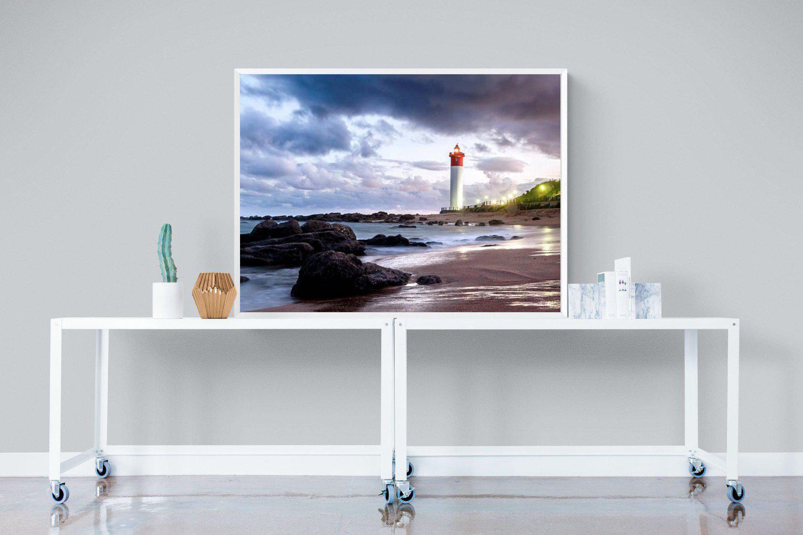 Umhlanga Lighthouse-Wall_Art-120 x 90cm-Mounted Canvas-White-Pixalot