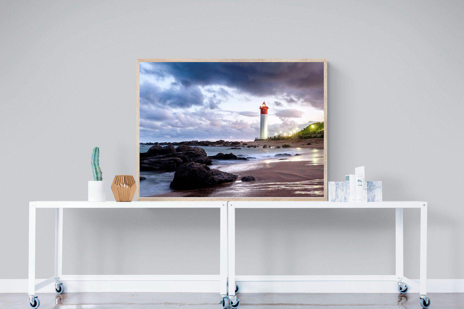 Umhlanga Lighthouse-Wall_Art-120 x 90cm-Mounted Canvas-Wood-Pixalot