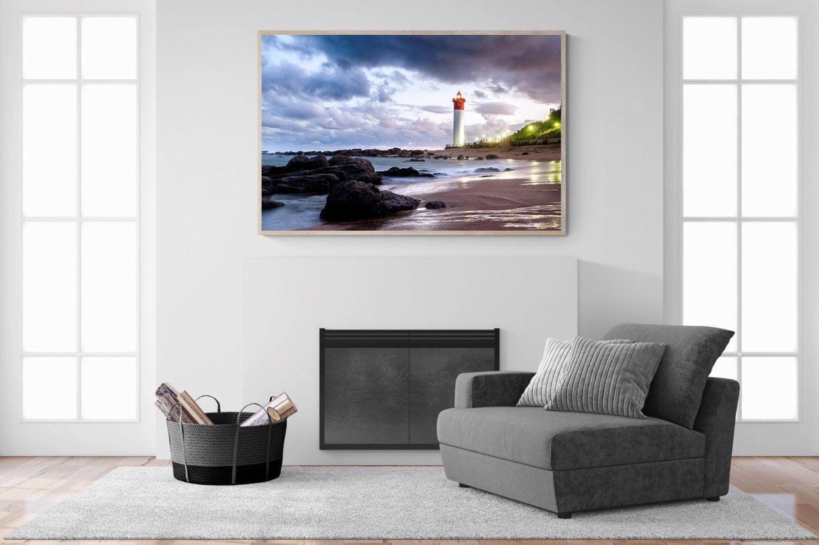 Umhlanga Lighthouse-Wall_Art-150 x 100cm-Mounted Canvas-Wood-Pixalot