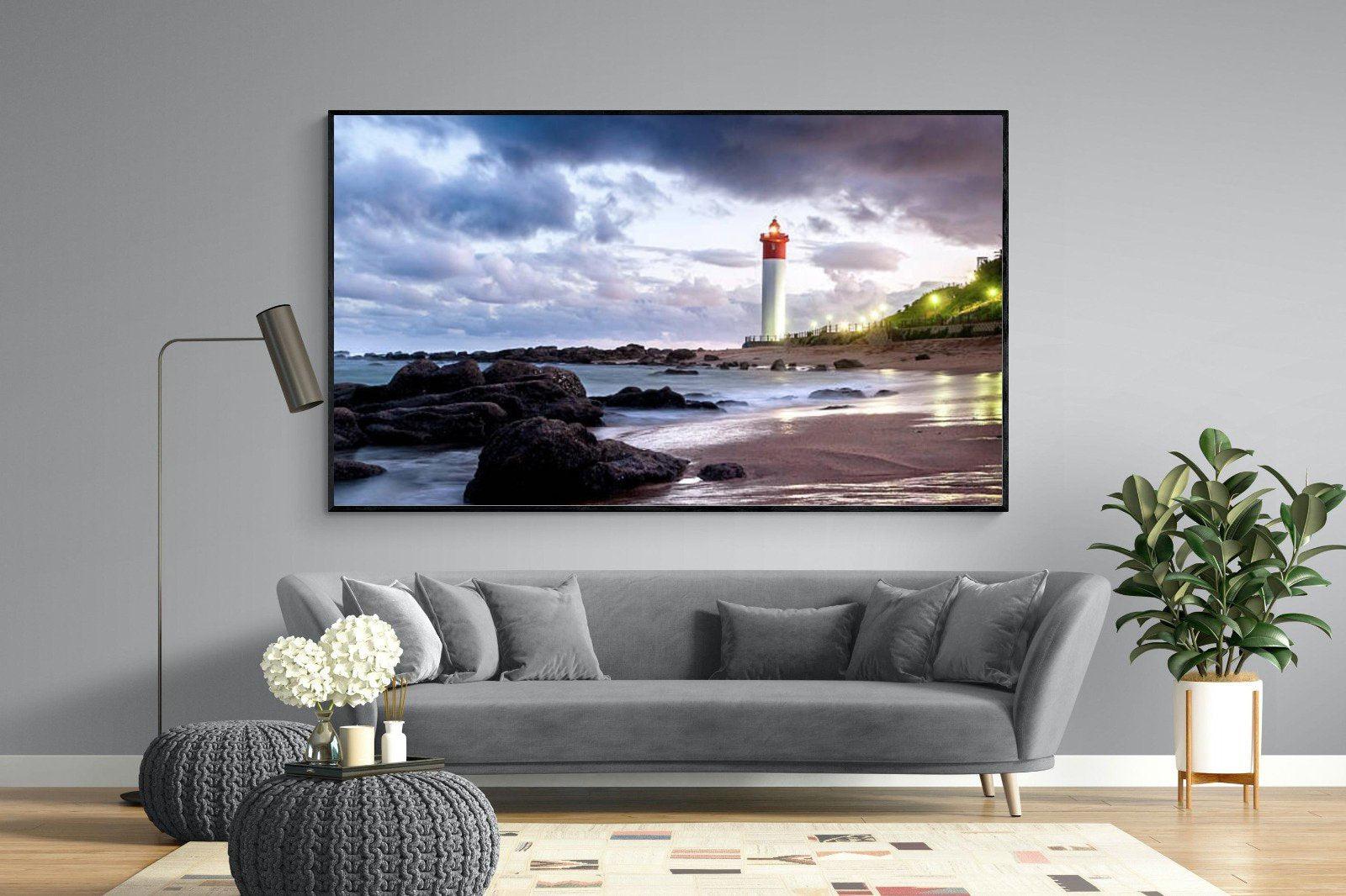 Umhlanga Lighthouse-Wall_Art-220 x 130cm-Mounted Canvas-Black-Pixalot