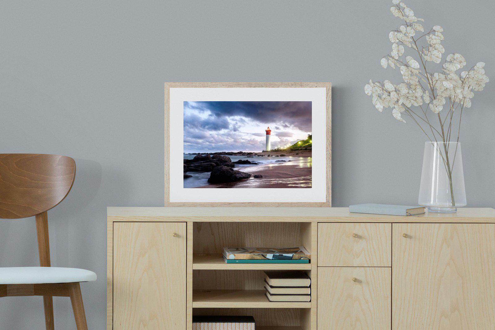 Umhlanga Lighthouse-Wall_Art-60 x 45cm-Framed Print-Wood-Pixalot