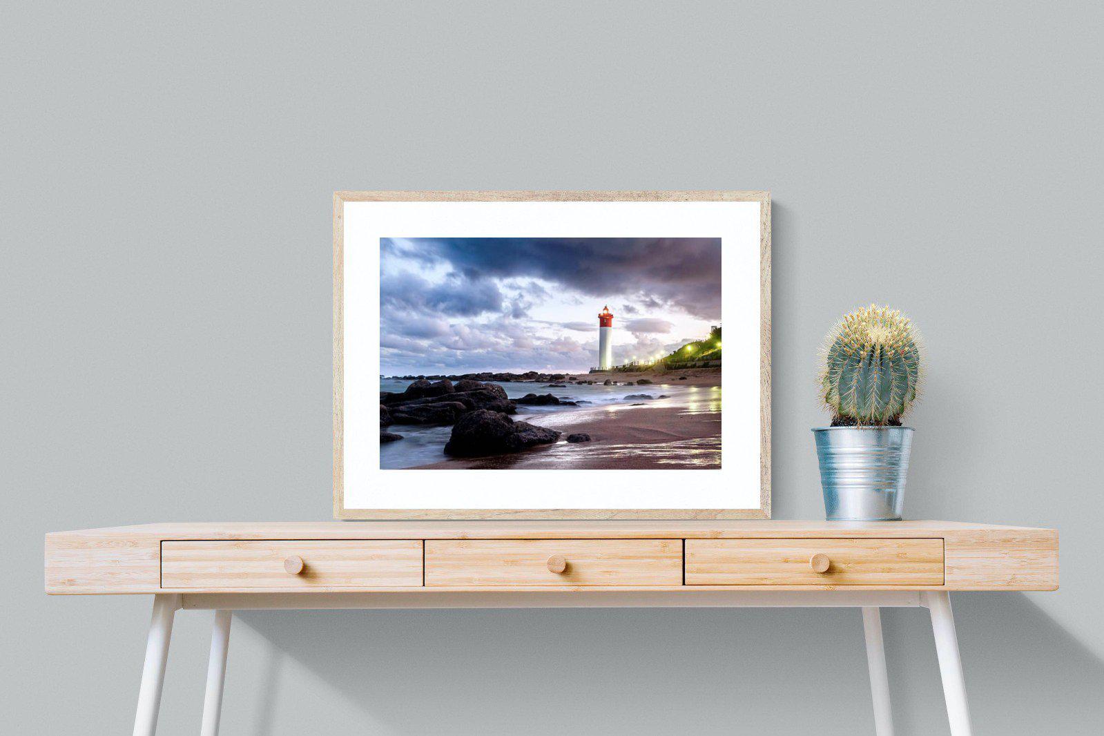 Umhlanga Lighthouse-Wall_Art-80 x 60cm-Framed Print-Wood-Pixalot