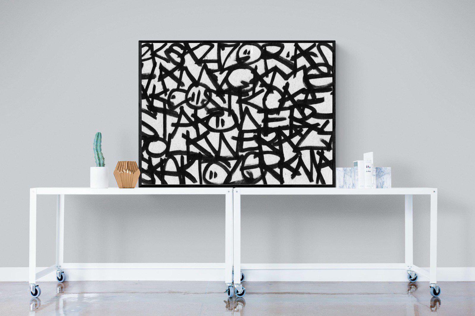 Urban Art-Wall_Art-120 x 90cm-Mounted Canvas-Black-Pixalot