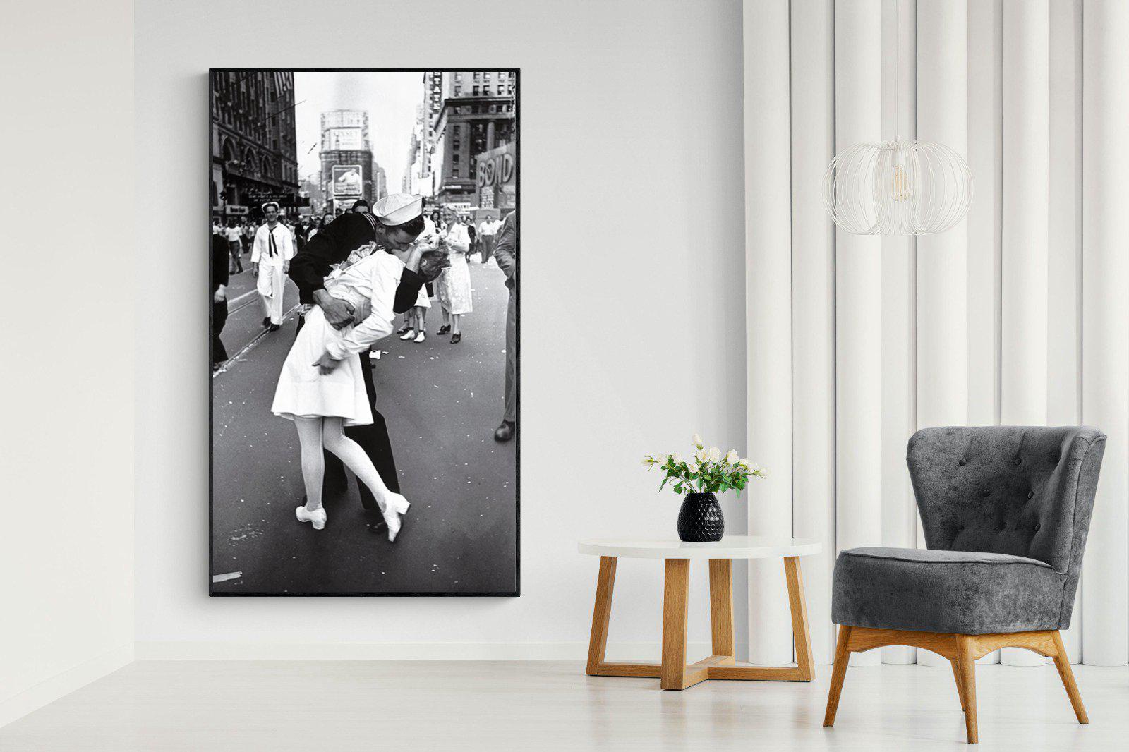 V-J Day-Wall_Art-130 x 220cm-Mounted Canvas-Black-Pixalot